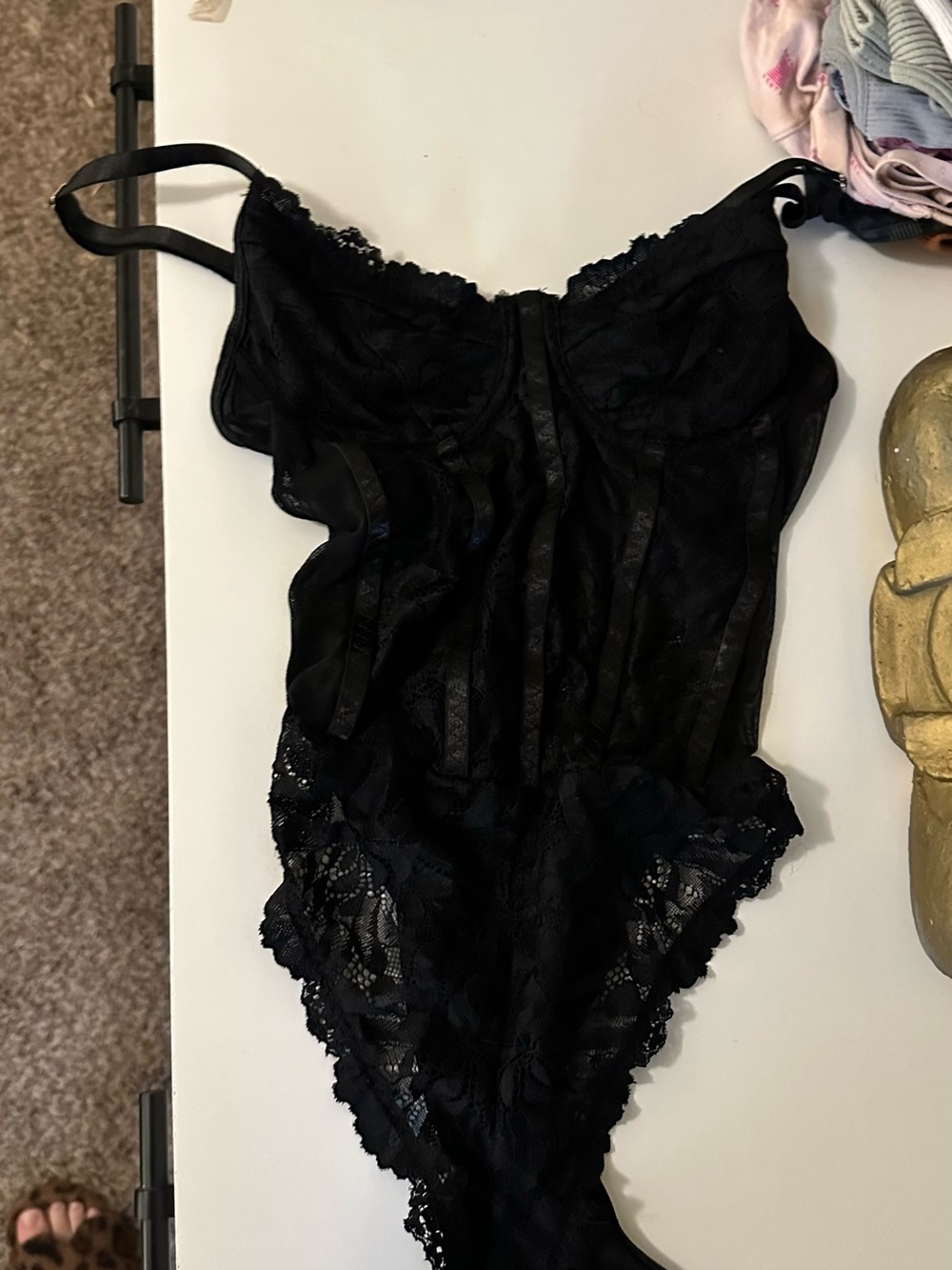 Black Lace One-Piece Bodysuit